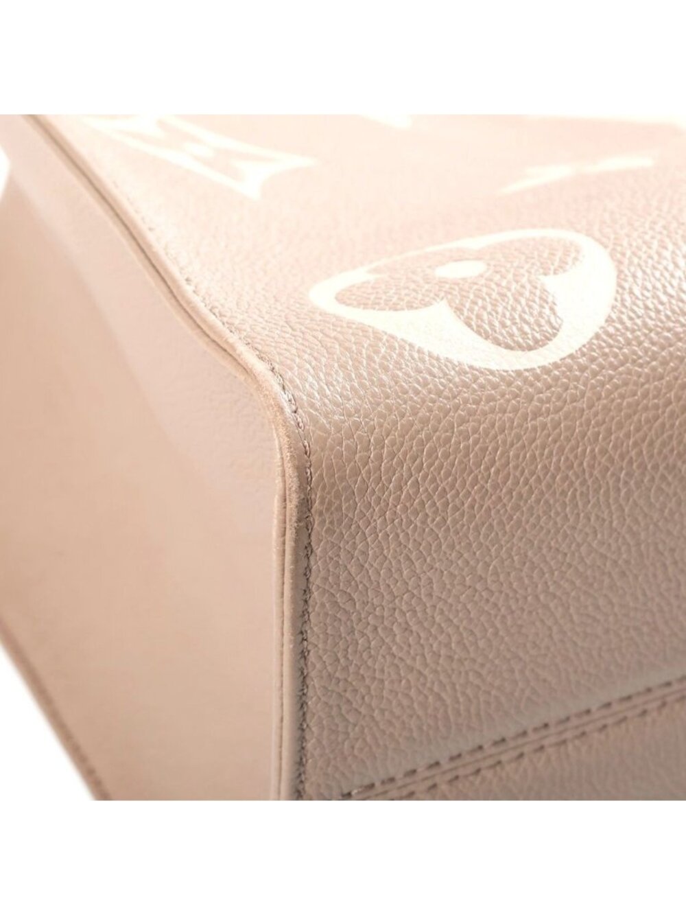 Louis Vuitton Bicolor Monogram Empreinte On The Go MM Tourterelle Cream Handbag - Picture 5 of 9